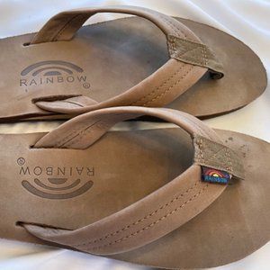 Ladies Rainbow Flip Flops, Size 10